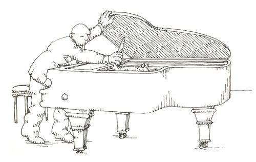 101 uses of a dead cat: piano stand.