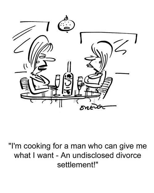 'I'm cooking for a man who can give me what I want - An undisclosed divorce settlement!'
