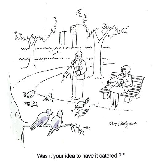 'Was it your idea to have it catered?'