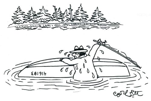 Overturned boat.