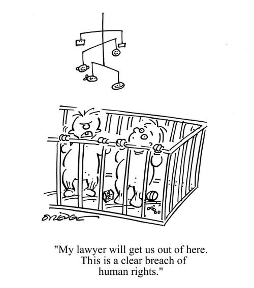 'My lawyer will get us out of here. This is a clear breach of human rights.'
