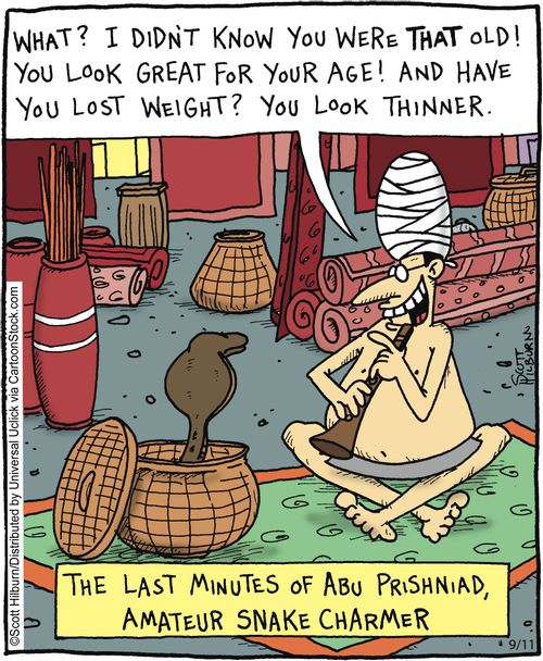 The last minutes of Abu Prishniad, amateur snake charmer.