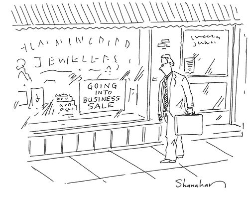 'Going into business sale' at a jeweler's.