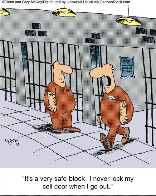 'It's a very safe block. I never lock my cell door when I go out.'