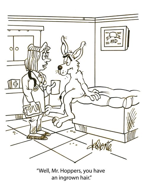 'Well, Mr. Hoppers, you have an ingrown hair.'