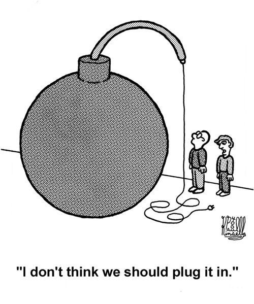 'I don't think we should plug it in.'