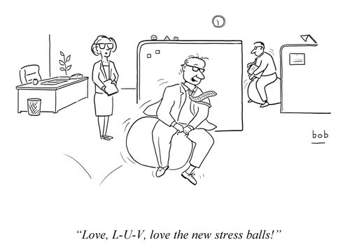 'Love, L-U-V, love teh new stress balls!'