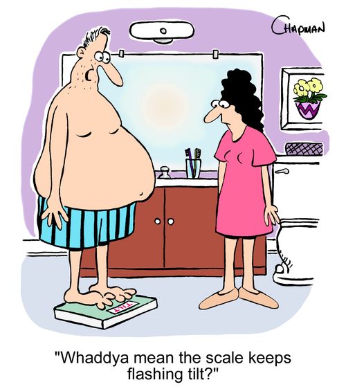 'Whaddya mean the scale keeps flashing tilt?'