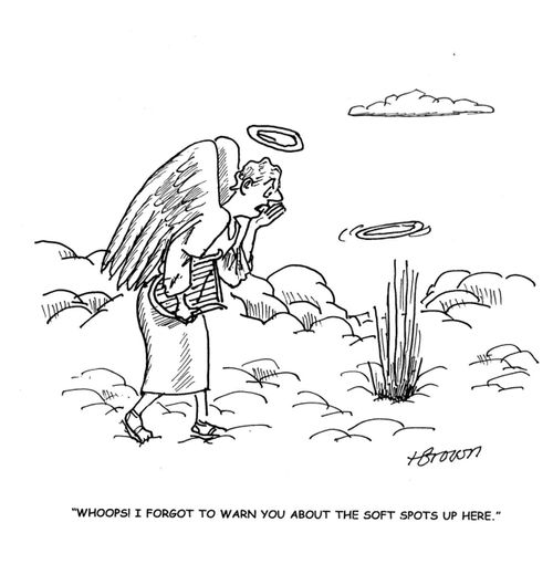 'Whoops! I forgot to warn you about the soft spots up here.'