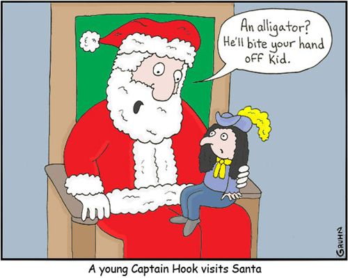 A young Captain Hook visits Santa Claus