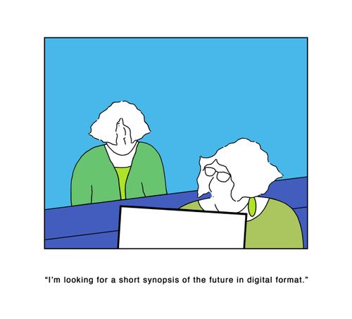 'I'm looking for a short synopsis of the future in digital format.'