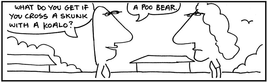 'What do you get if you cross a skunk with a koala?'