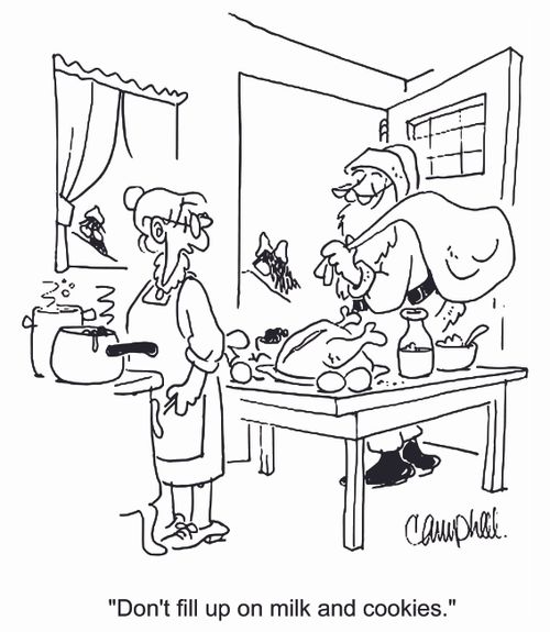 'Don't fill up on milk and cookies.'