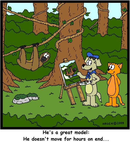 'He's a great model: He doesn't move for hours on end...'
