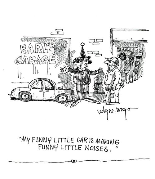 'My funny little car is making funny little noises.'