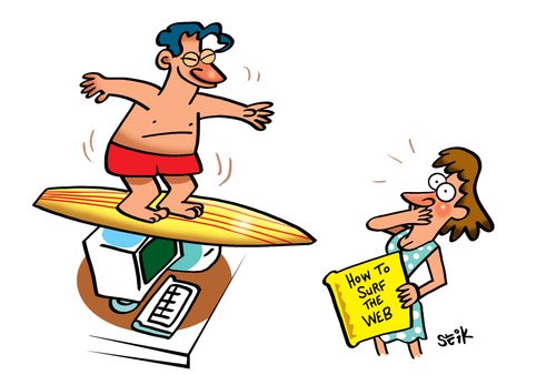 Surfin' the web.