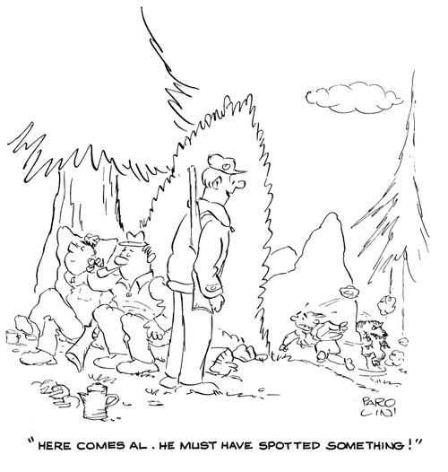 'Here comes Al. He must have spotted something!'