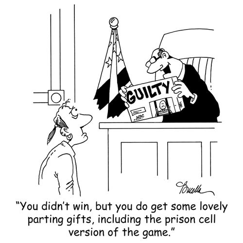 'You didn't win, but you do get some lovely parting gifts, including the prison cell version of the game.'