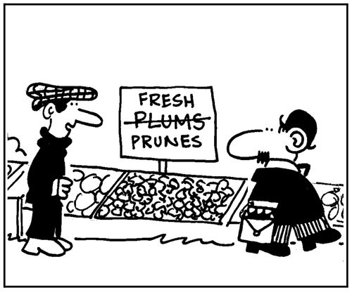 'Fresh plumsprunes.'