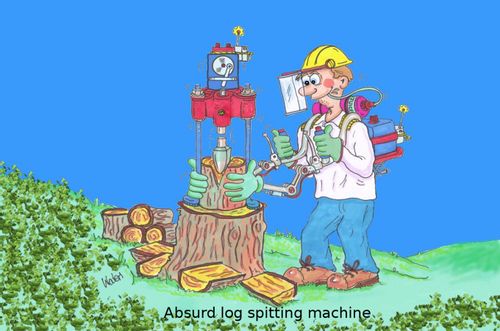 Absurd log splitting machine