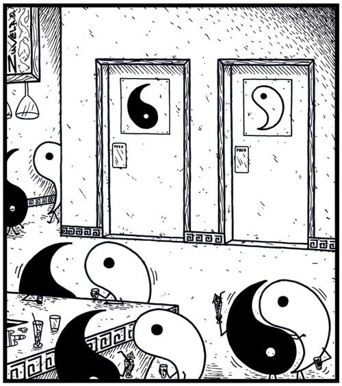 Male and Female Toilets for Yins and Yangs