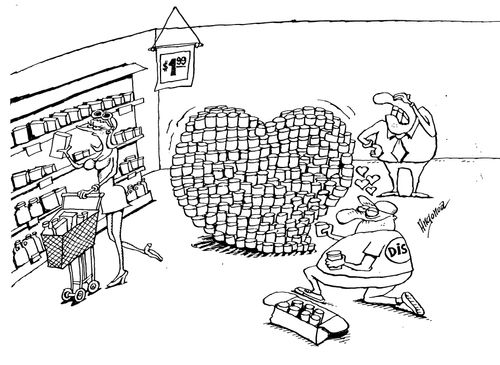 Shop assistant falling in love with a customer