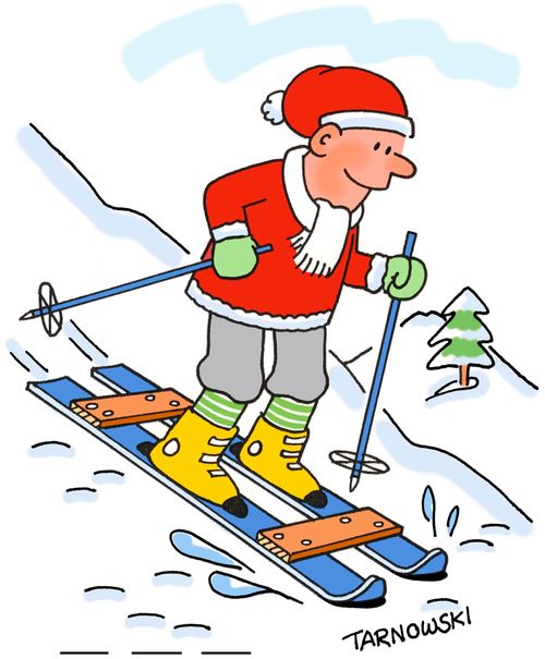 Skis with stabilisers.