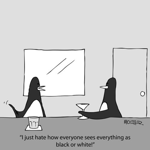 'I just hate how everyone sees everything as black or white!'