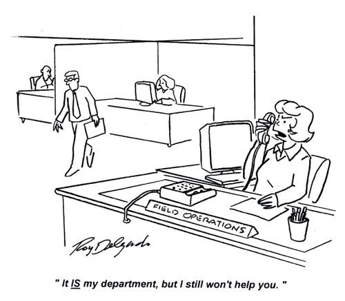 'It is my department, but I still won't help you.'