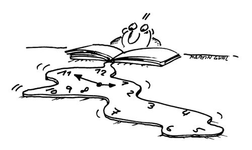 Time melting away over a book