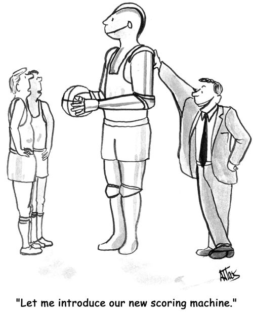 'Let me introduce our new scoring machine.'