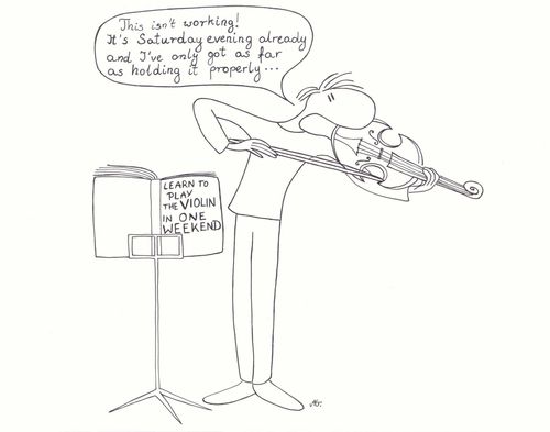 Learn to play the violin in one weekend -  'This isn't working! It's Saturday evening already and I've only got as far as holding it properly...'