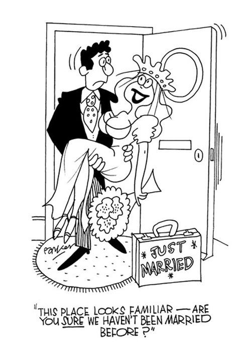 "This place looks familiar - are you SURE we haven't been married before?"