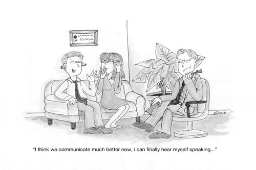 'I think we communicate much better now, I can finally hear myself speaking,,,'