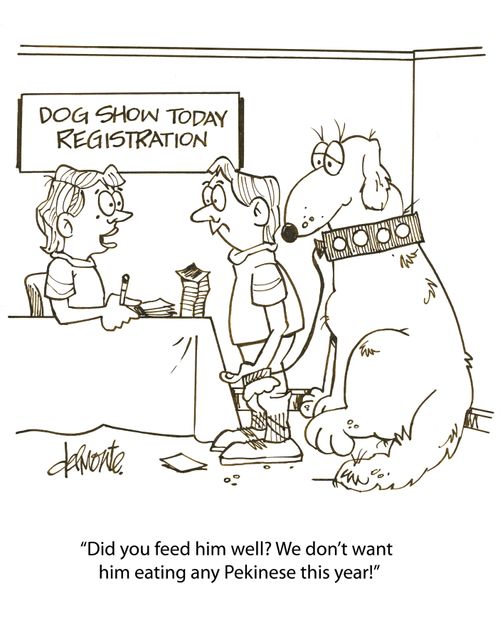 'Did you feed him well? We don't want him eating any Pekinese this year!'