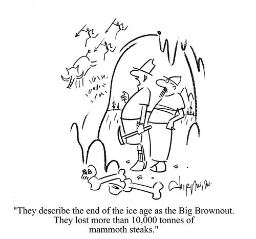 'They describe the end of the ice age as the Big Brownout. They lost more than 10,000 tonnes of mammoth steaks.'