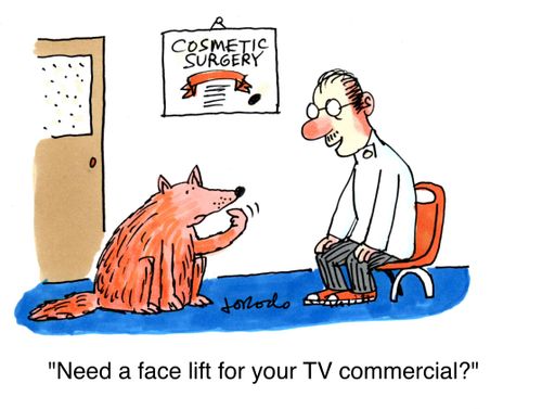 'Need a face lift for your TV commercial?'