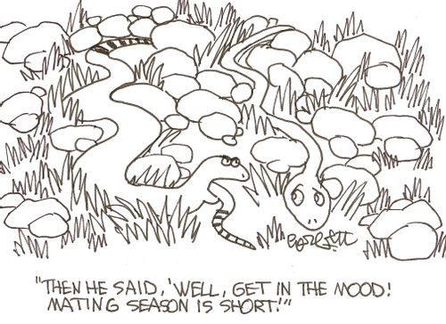 'Then he said, 'Well, get in the mood!  Mating season is short.''
