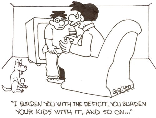 'I burden you with the deficit, you burden your kids with it, and so on...'