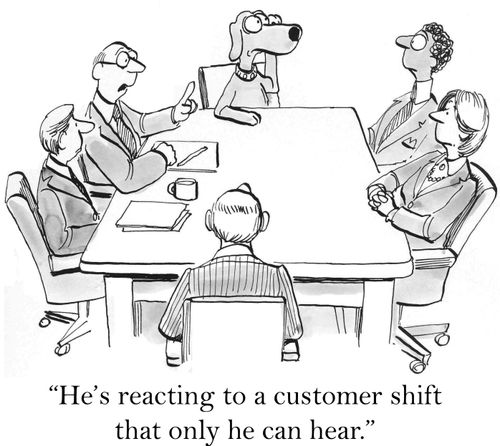 'He's reacting to a customer shift that only he can hear.'