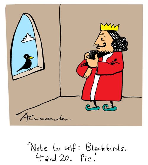 'Note to self: Blackbirds. 4 and 20. Pie.'