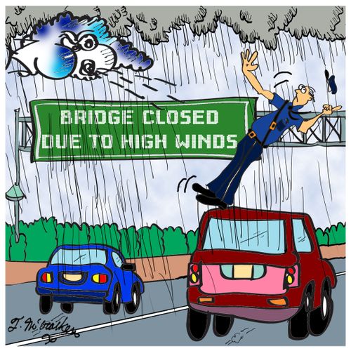 Road Closed Due to High Winds.