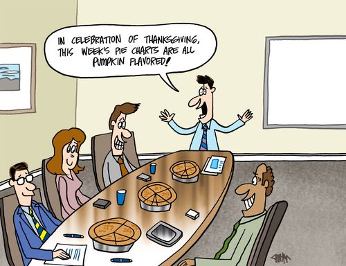 'In celebration of Thanksgiving, this week's pie charts are all pumpkin flavored!'