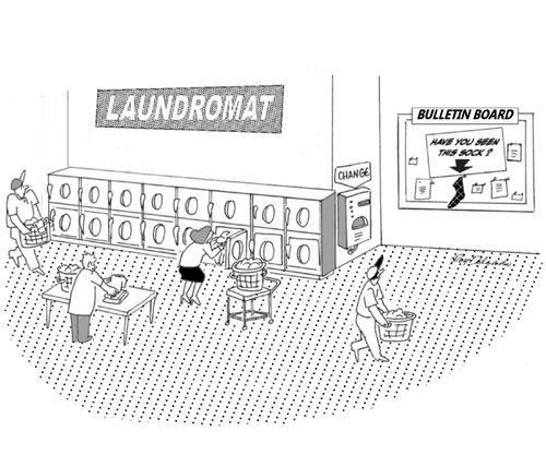 Laundromat: Bulletin Board - Have you seen this sock?