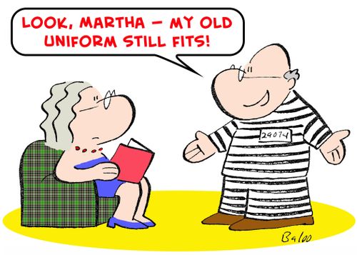 'Look, Martha -- my old uniform still fits!'