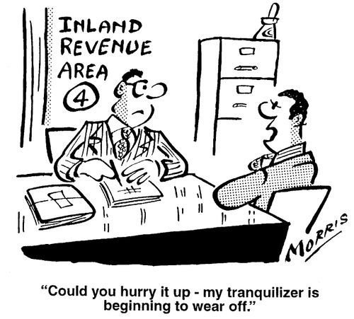Could you hurry it up - my tranquiliser is beginning to wear off.