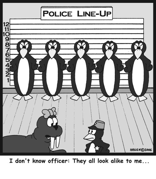 'I don't know officer: They all look alike to me...'