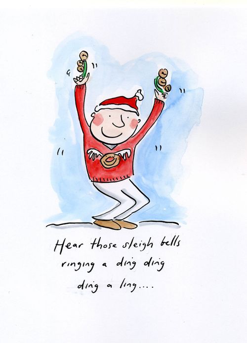 Hear those sleigh bells ringing a ding ding ding a ling...