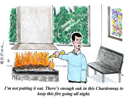 'I'm not putting it out. There's enough oak in this Chardonnay to keep this fire going all night.'