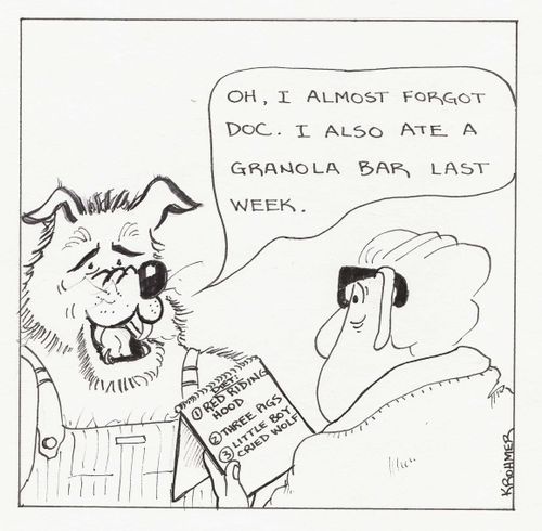 Oh, I almost forgot Doc. I also ate a granola bar last week.